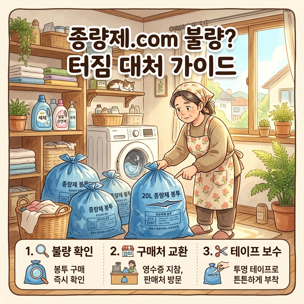 종량제닷컴에서 구매한 찢어진 불량 봉투 대처 방법