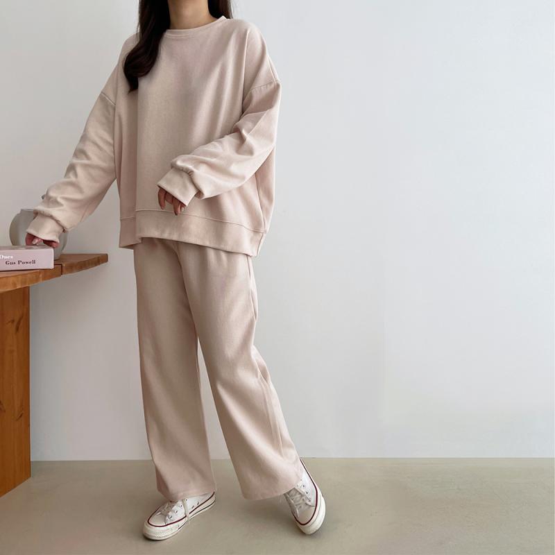 여성 트레이닝세트 빅사이즈 밴딩 와이드팬츠 투피스 임부복