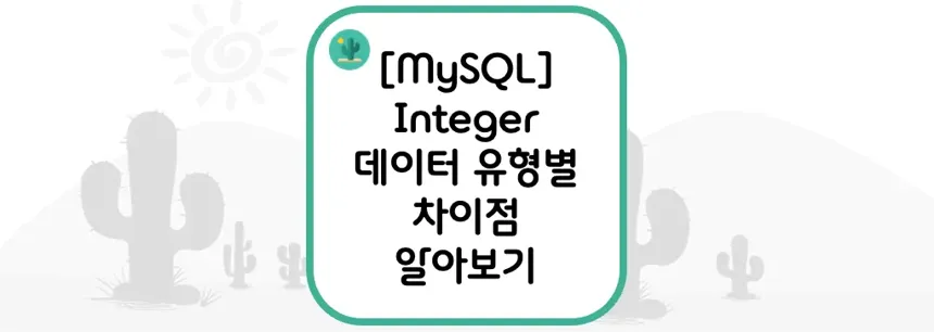 [MySQL] Integer 데이터 유형별 차이점 알아보기