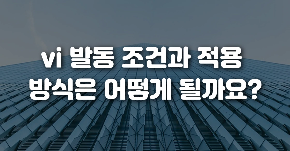 vi 발동 조건과 적용 방식은 어떻게 될까요