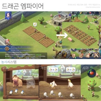 드래곤-엠파이어-게임-리뷰-우유-계란-사과-등-농사-시스템이-있다