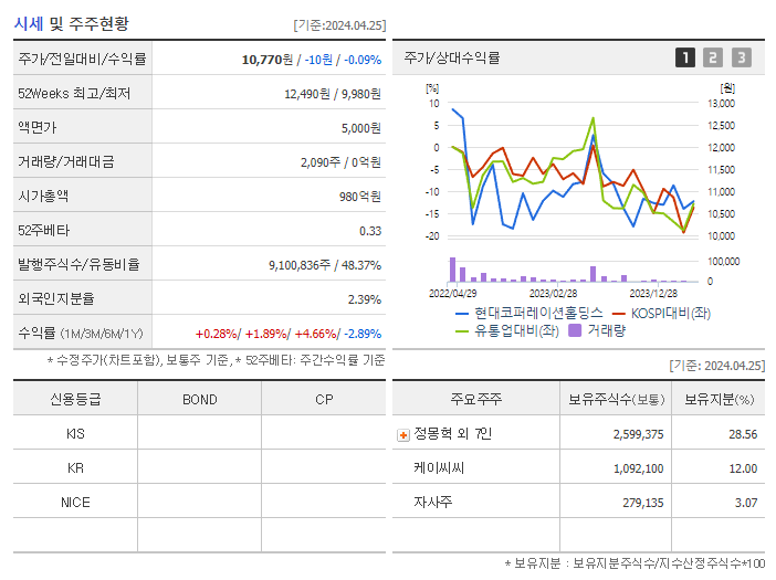 현대코퍼레이션홀딩스_기업개요