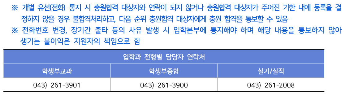 2025 충북대 지원자 전화번호 변경 방법