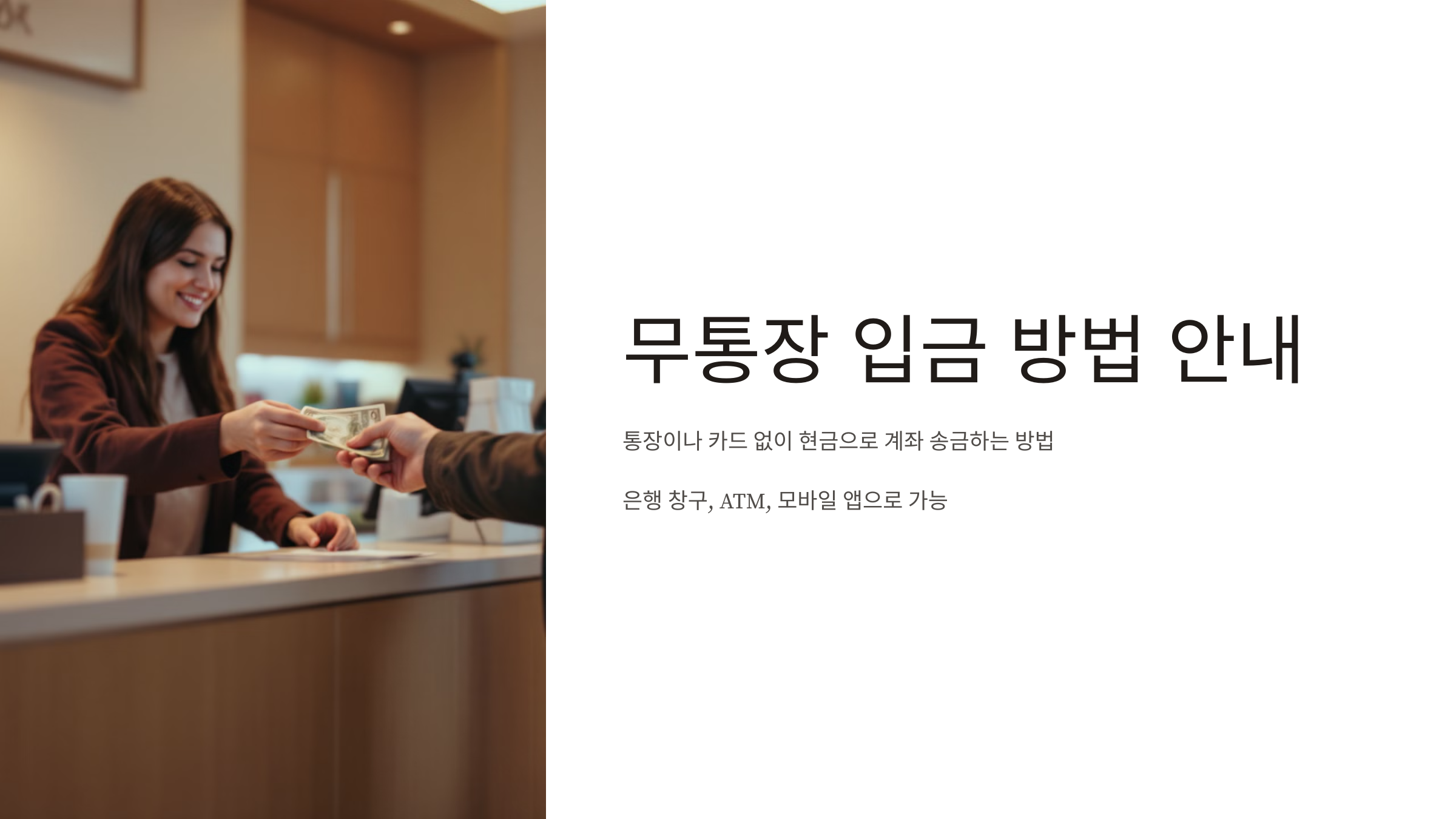 무통장 입금 하는법