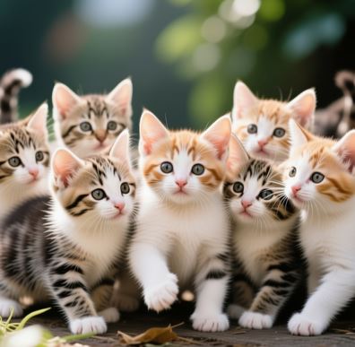 코리안숏헤어 아기고양이들이 옹기종기 모여있는 모습