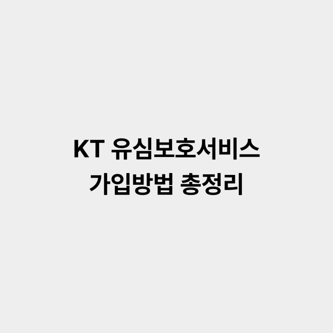 KT 유심보호서비스 가입방법 총정리