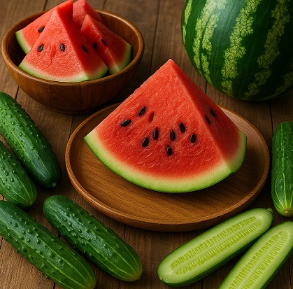 무더위 건강 오이 수박 관련 사진