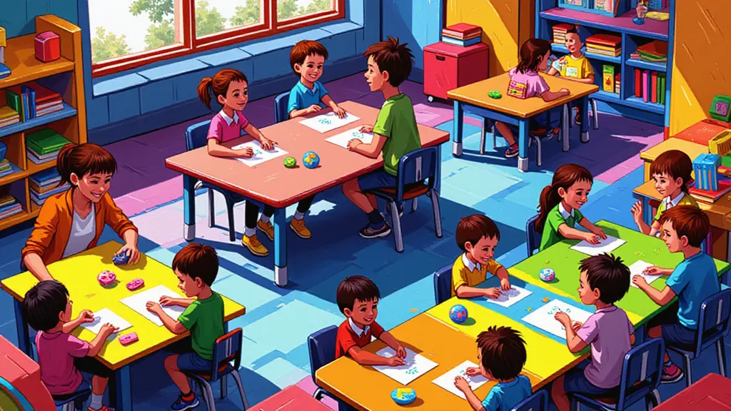 교실에서 공부하는 아이들