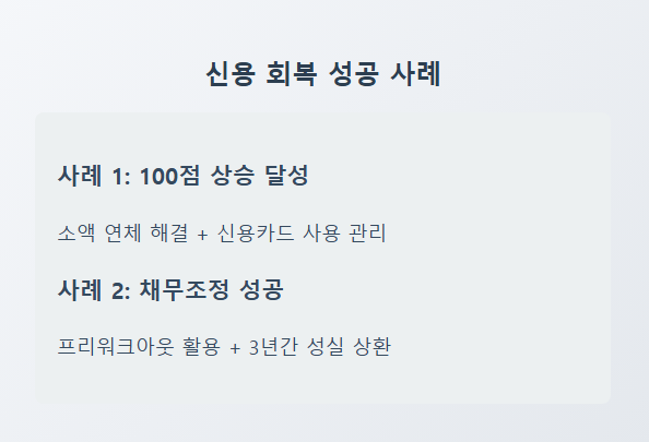 신용 회복 성공 사례