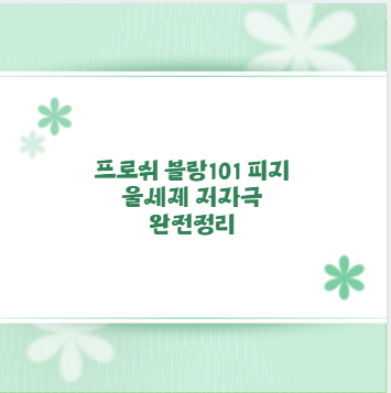 프로쉬 블랑101 피지 울세제 저자극 완전정리