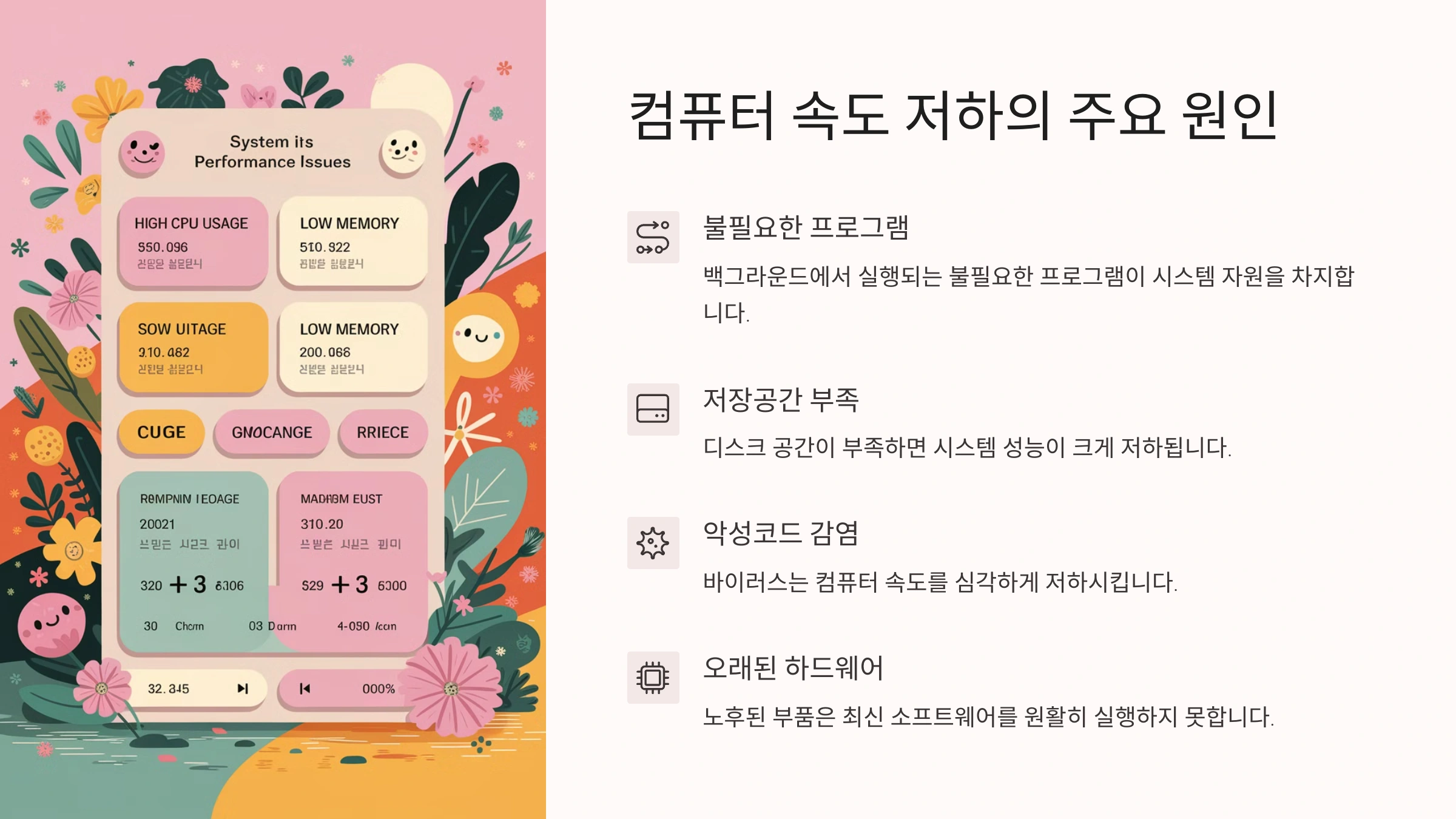 컴퓨터 속도 저하 원인