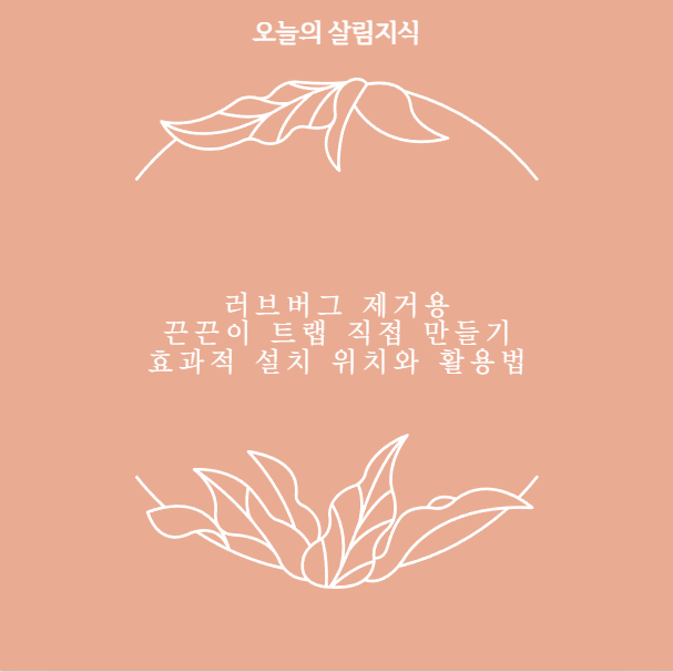 러브버그 제거용 끈끈이 트랩 직접 만들기 효과적 설치 위치와 활용법