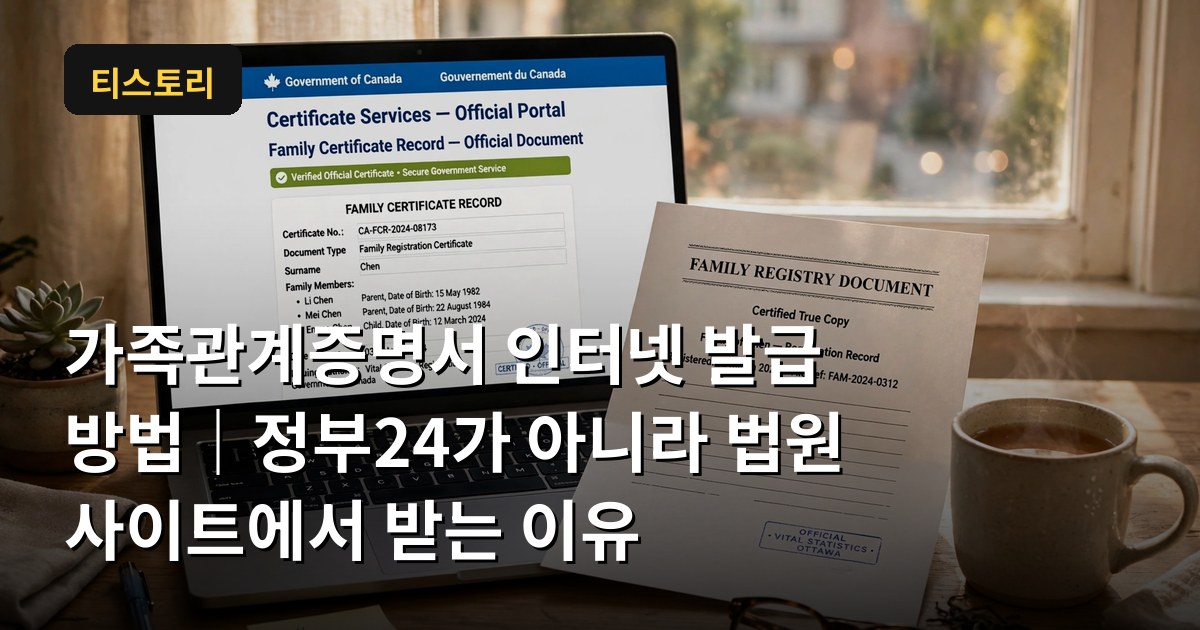 가족관계증명서 인터넷 발급 방법