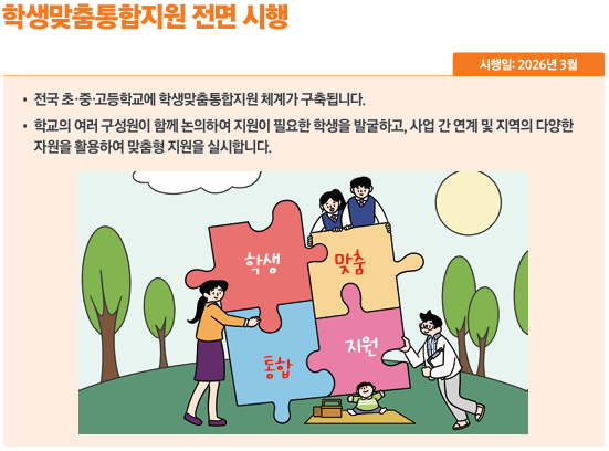 학생맞춤통합지원 전면 시행