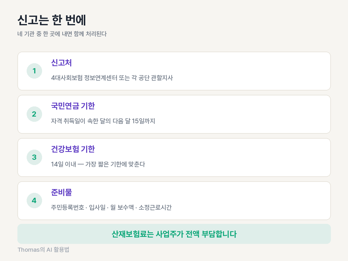 4대보험 신고 절차와 기한
