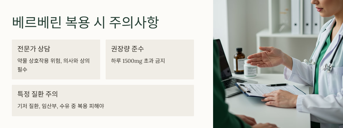 베르베린 복용 시 주의사항