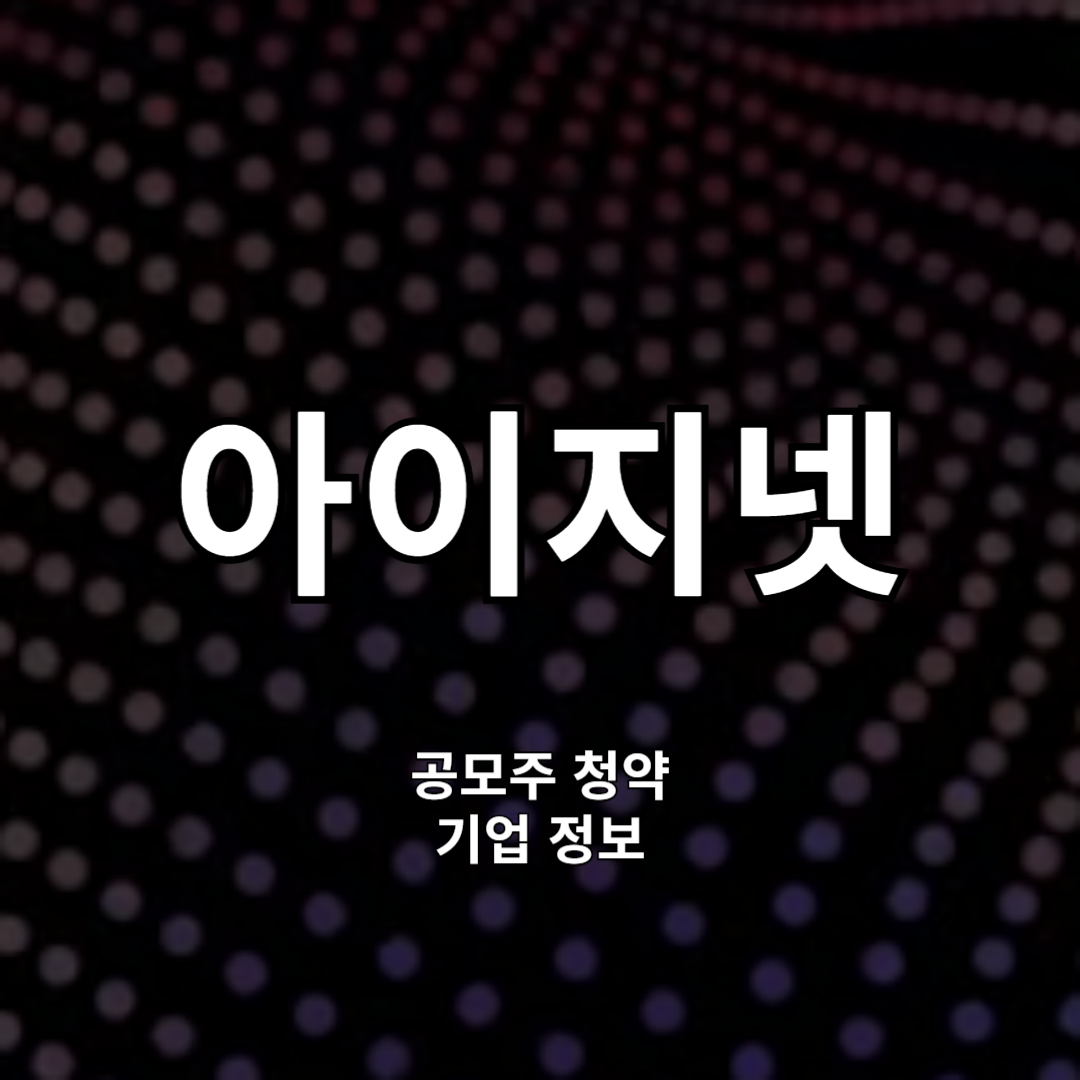 아이지넷 공모주 청약