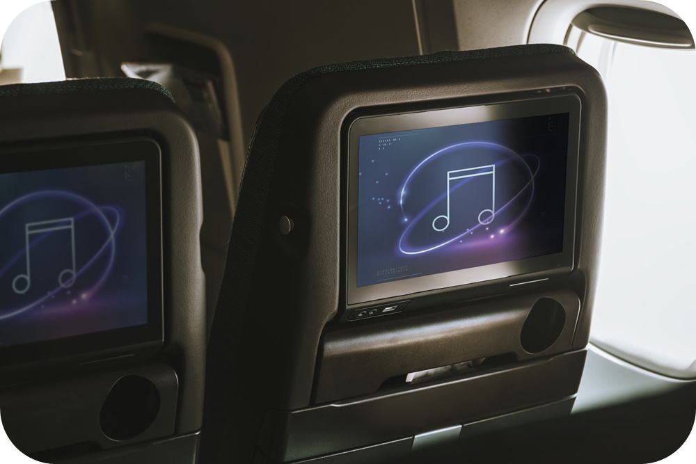 항공기내-개인용-모니터-이코노미석-엔터테인먼트-음악