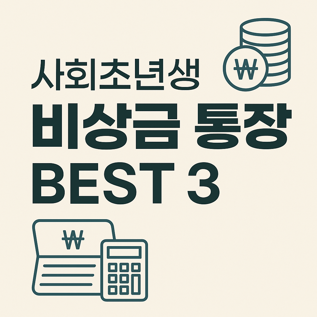 사회초년생 비상금 통장 추천 BEST 3