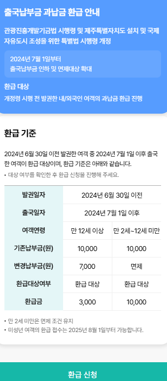 출국납부금 환급서비스 신청 총정리