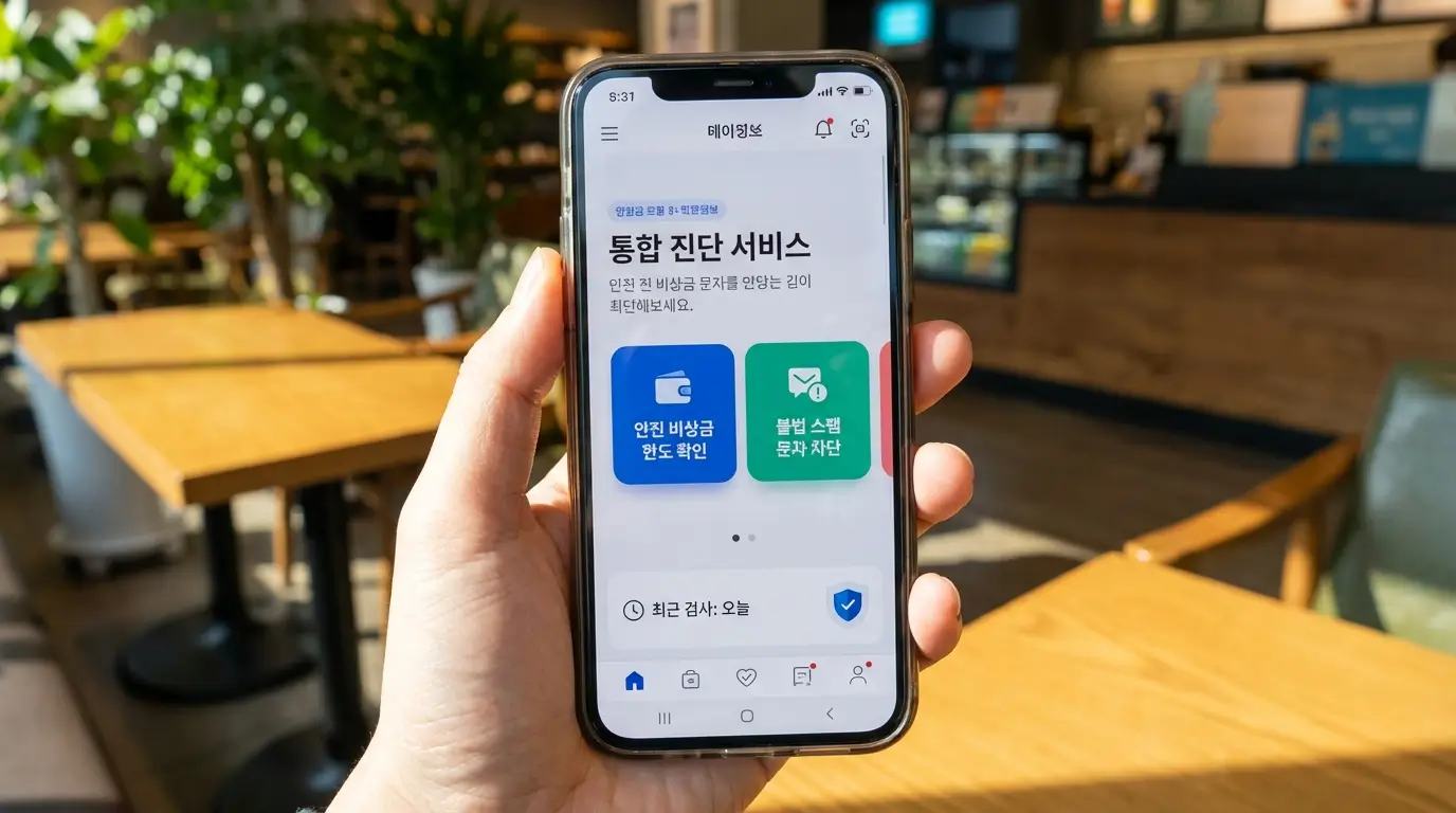 모바일 통합 진단 앱 안전 비상금 한도 확인 및 불법 스팸 문자 차단