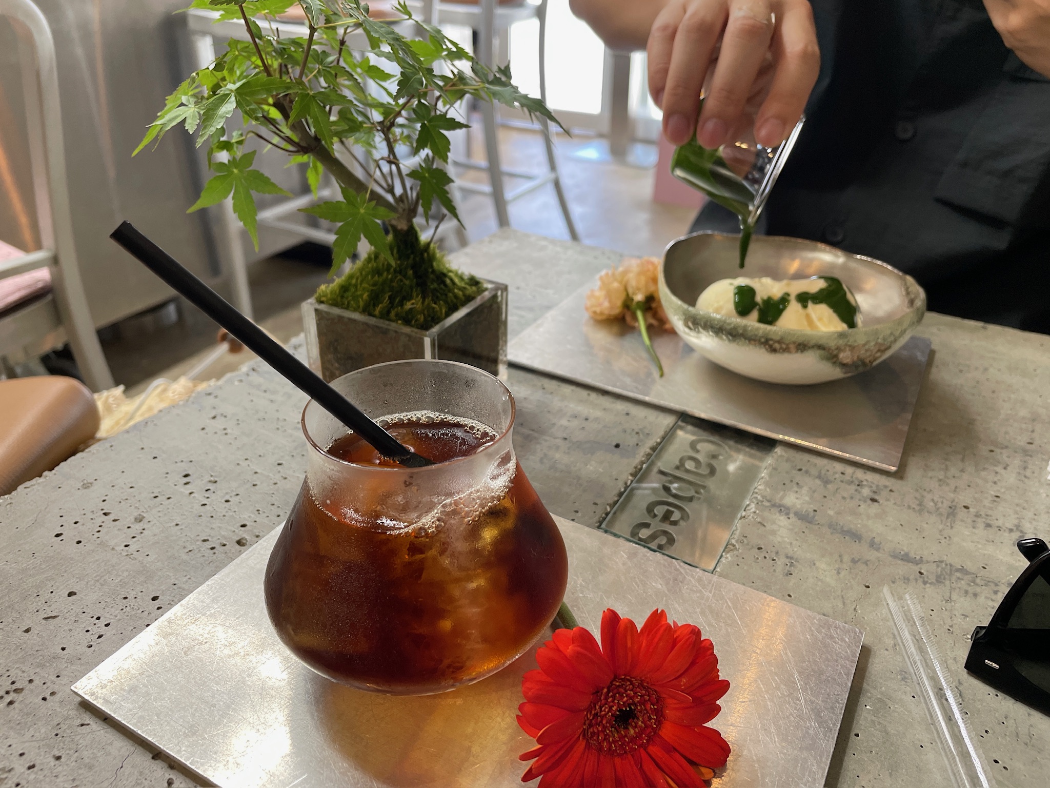 후쿠오카 분재 카페 아포가토 커피