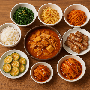 한식으로된 상차림 사진