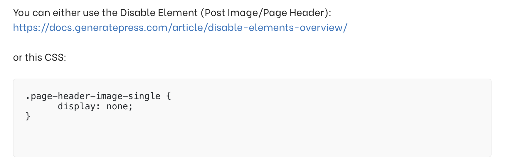 GeneratePress 썸네일 숨기기