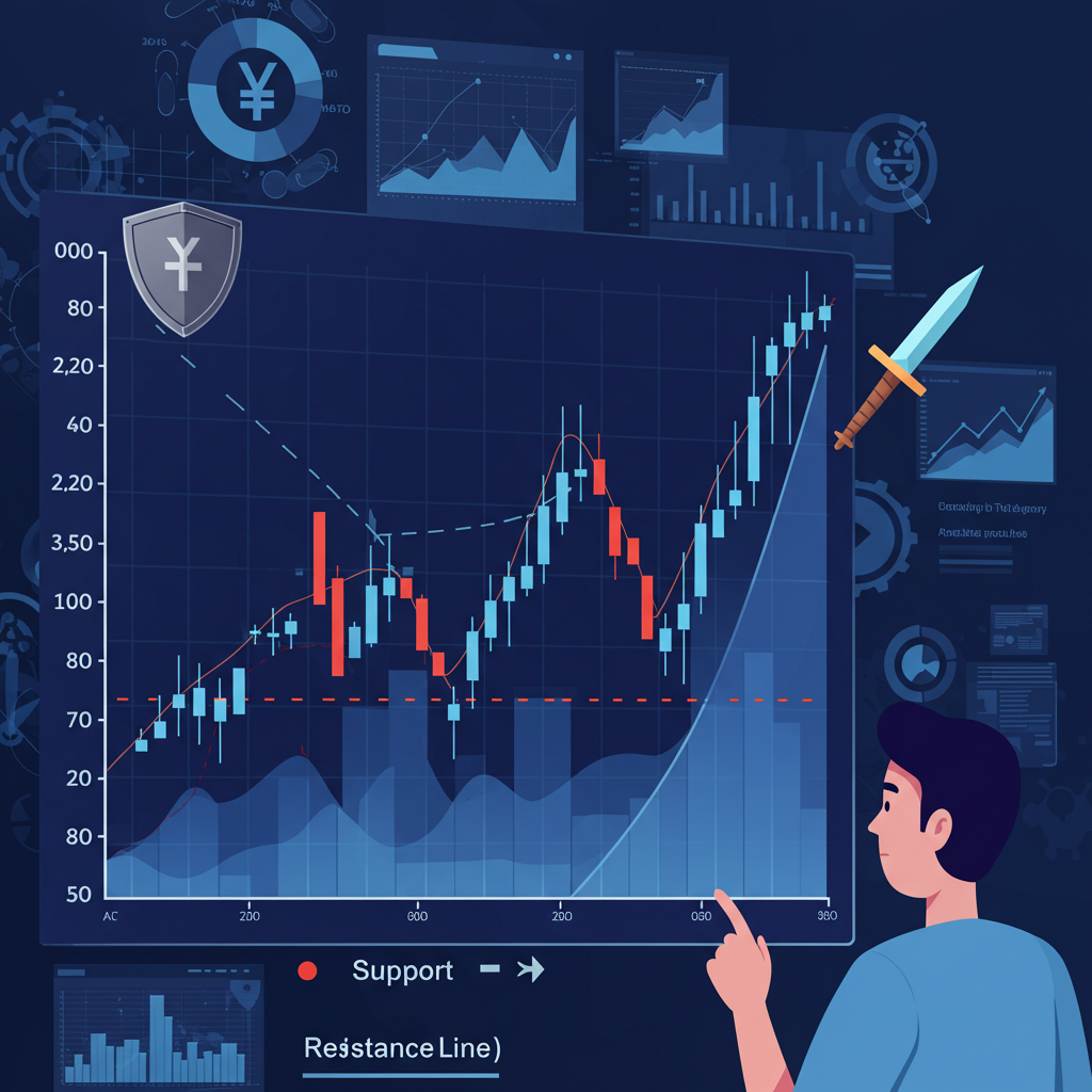 주식차트 지지선, 저항선 관련 이미지