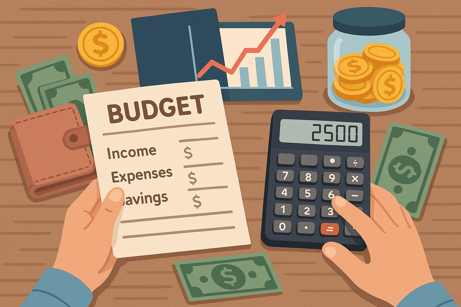 예산, 소득, 경비, 저금