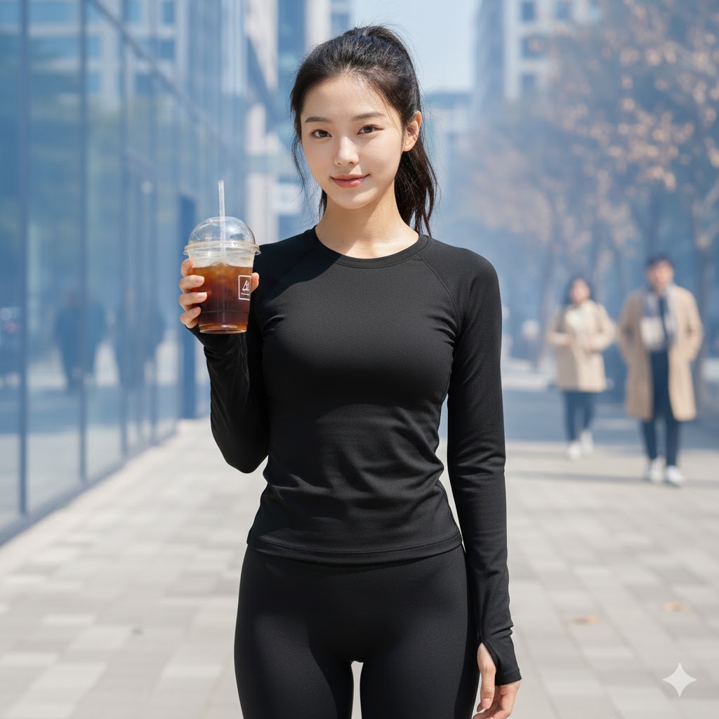 다이어트 중 커피를 마시는 여성 사진