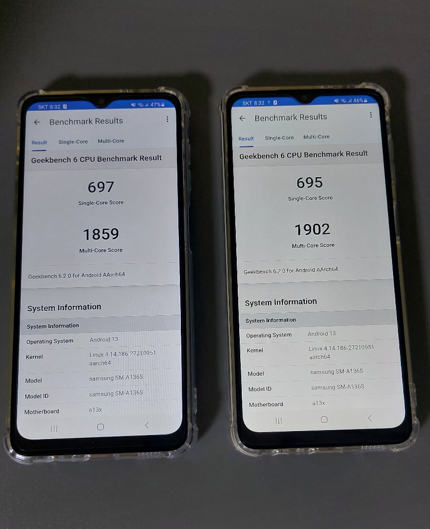 갤럭시 와이드6 긱벤치6 점수