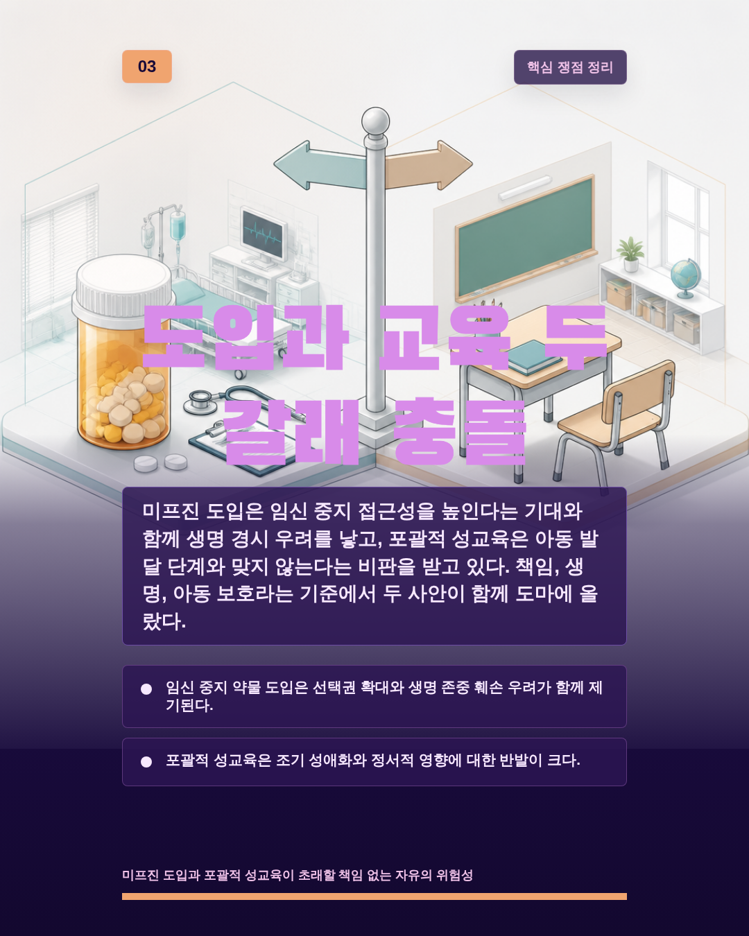 도입과 교육 두 갈래 충돌