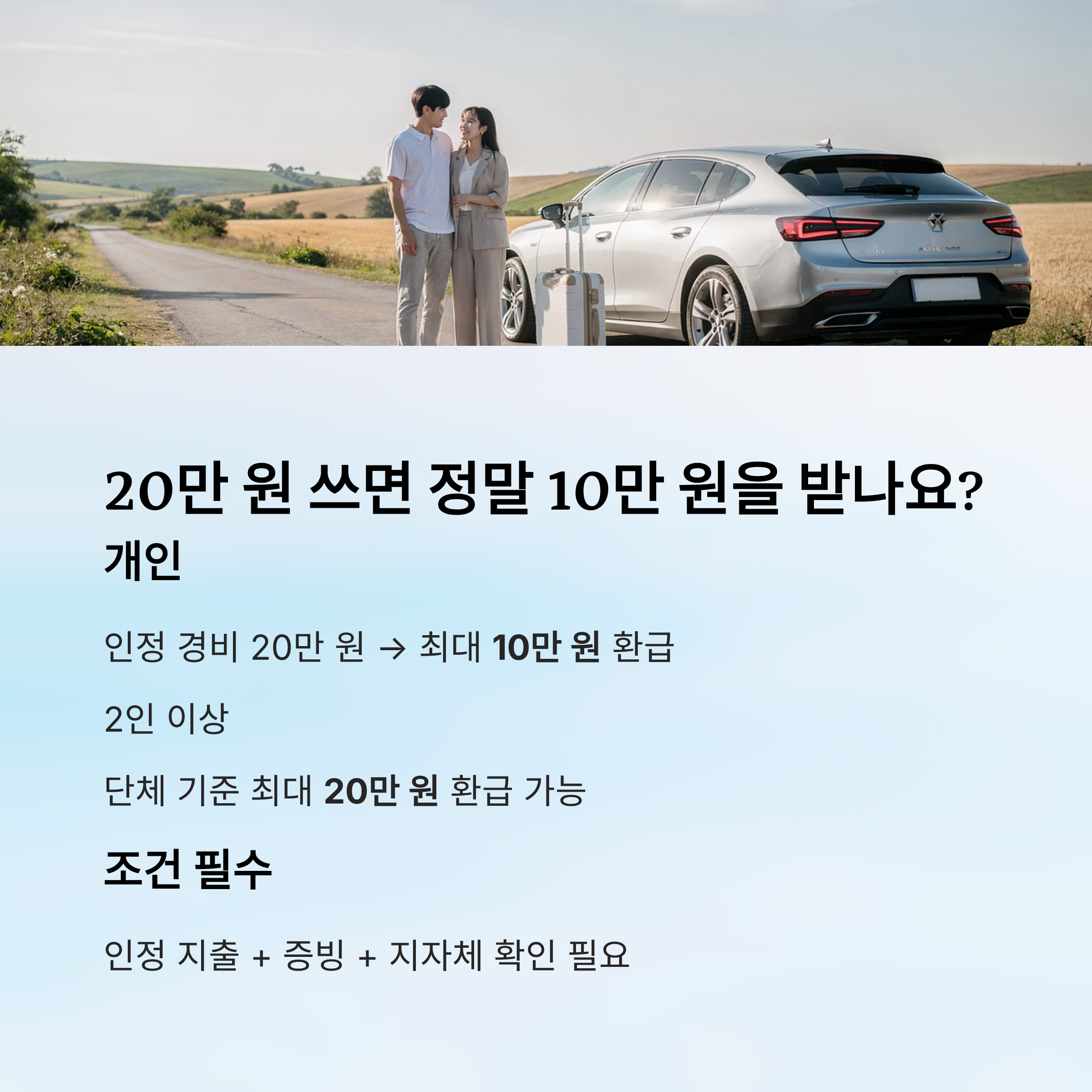 20만 원 쓰면 정말 10만 원을 받나