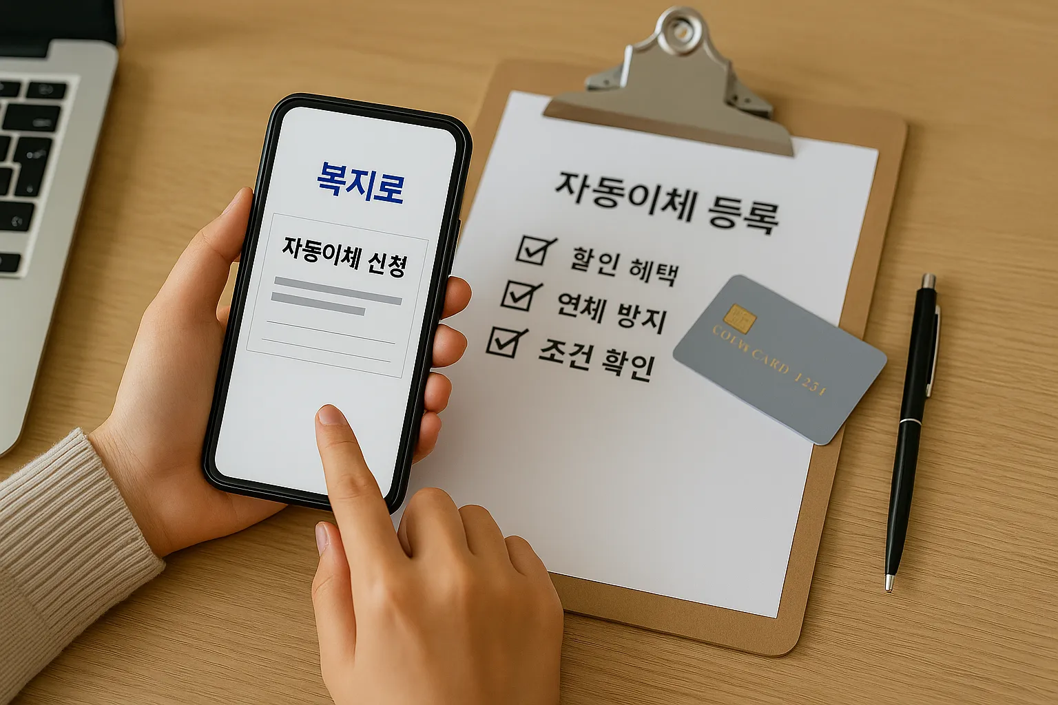통신비 자동이체 등록 화면