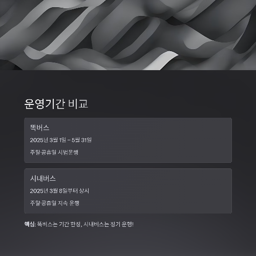 하늘전망대 가는 특별한 교통편 안내: 똑버스와 시내버스 완벽 정리