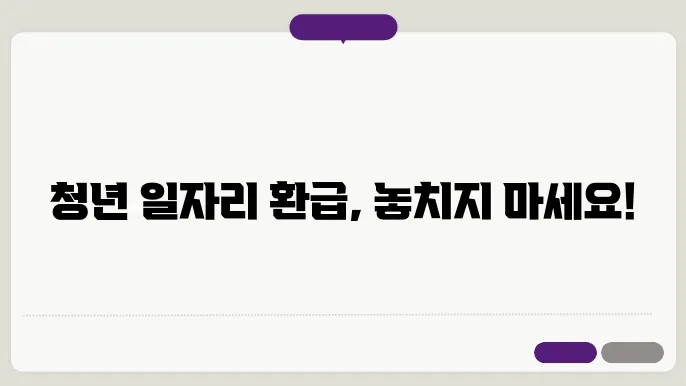 청년 일자리 도약 장려금 환급 절슌와 처리 기스