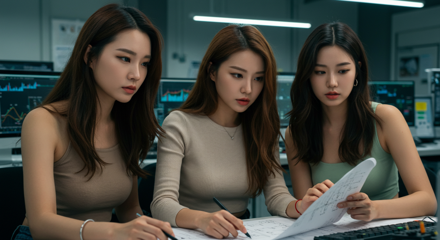 연구중인 세 여자