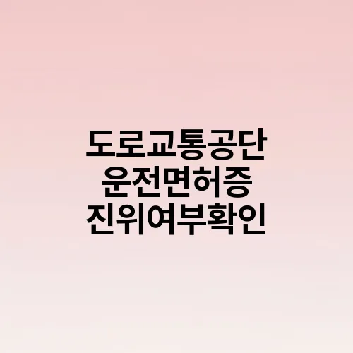 도로교통공단 운전면허증 진위여부확인