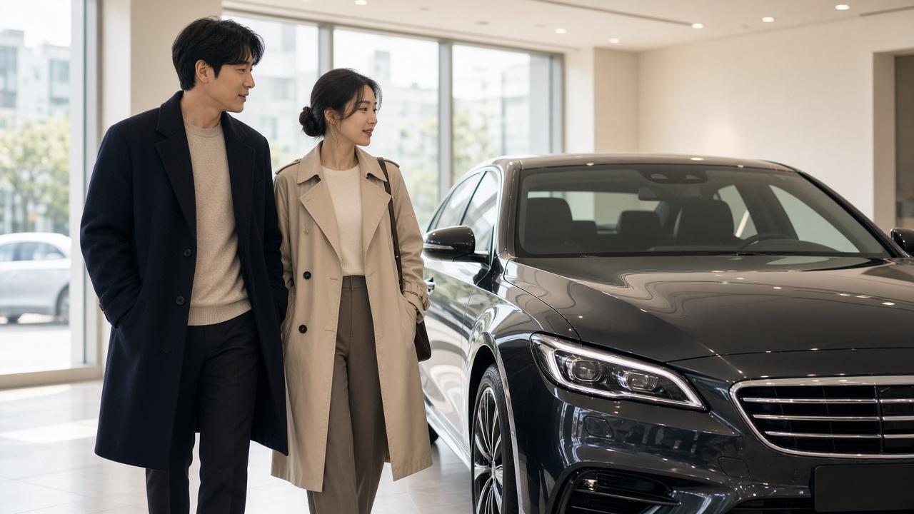 가격표를 대조하며 상담하는 한국 성인