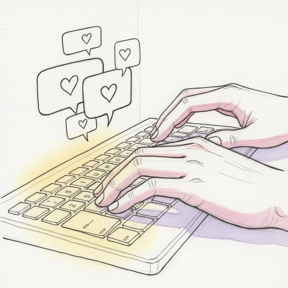 온라인으로 따뜻한 메시지를 주고받는 소통의 순간