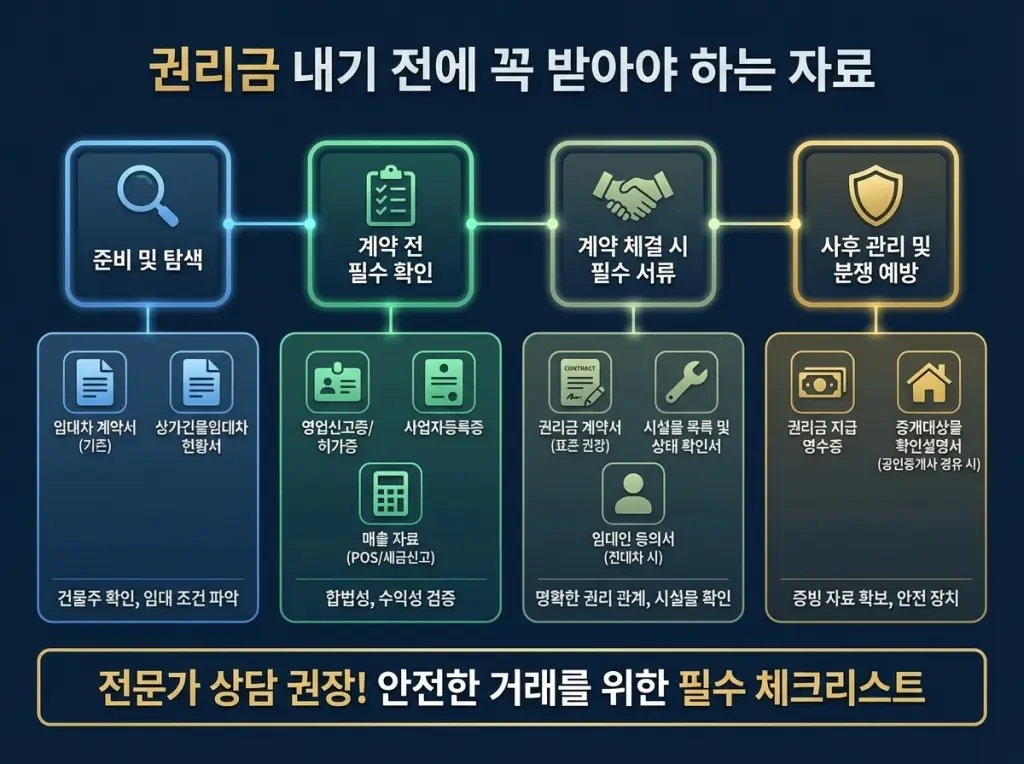 권리금 회수 기회 보호 개념: 임차인이 신규 임차인을 주선했는데 임대인이 정당한 사유 없이 방해하면 분쟁이 되는 구조