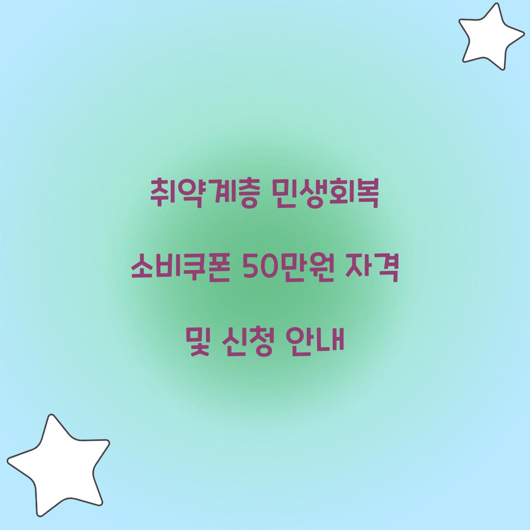취약계층 민생회복 소비쿠폰