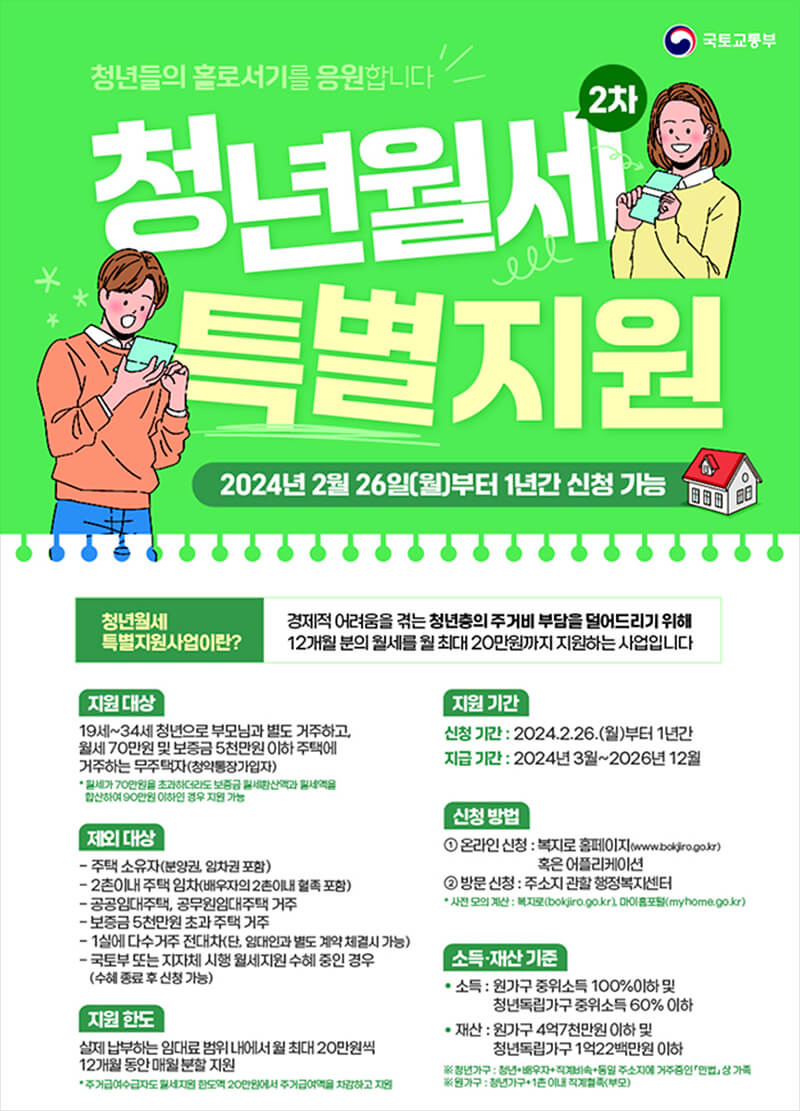 인천광역시 청년 월세 지원 신청방법 최대 480만원 지원대상 제출서류