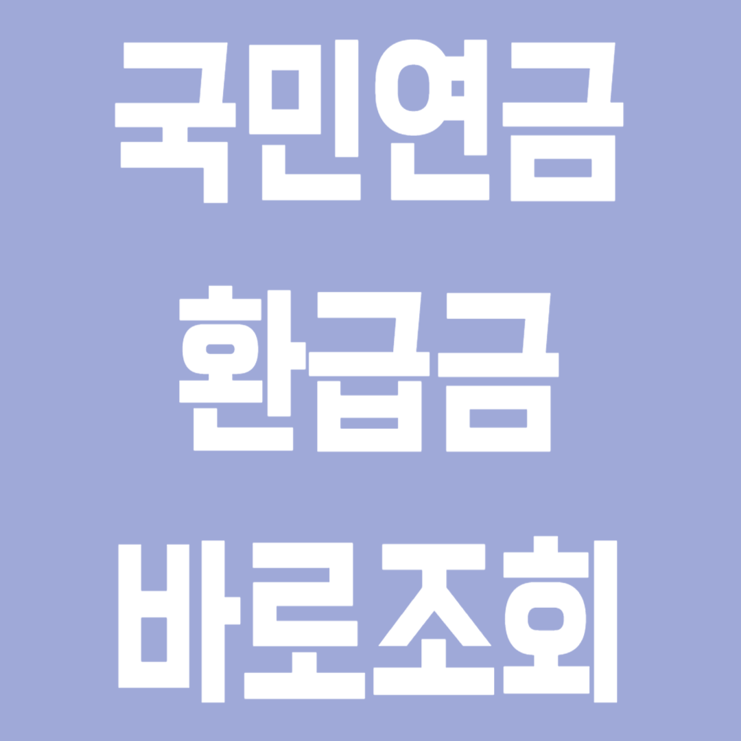 국민연금 환급금 조회 바로가기