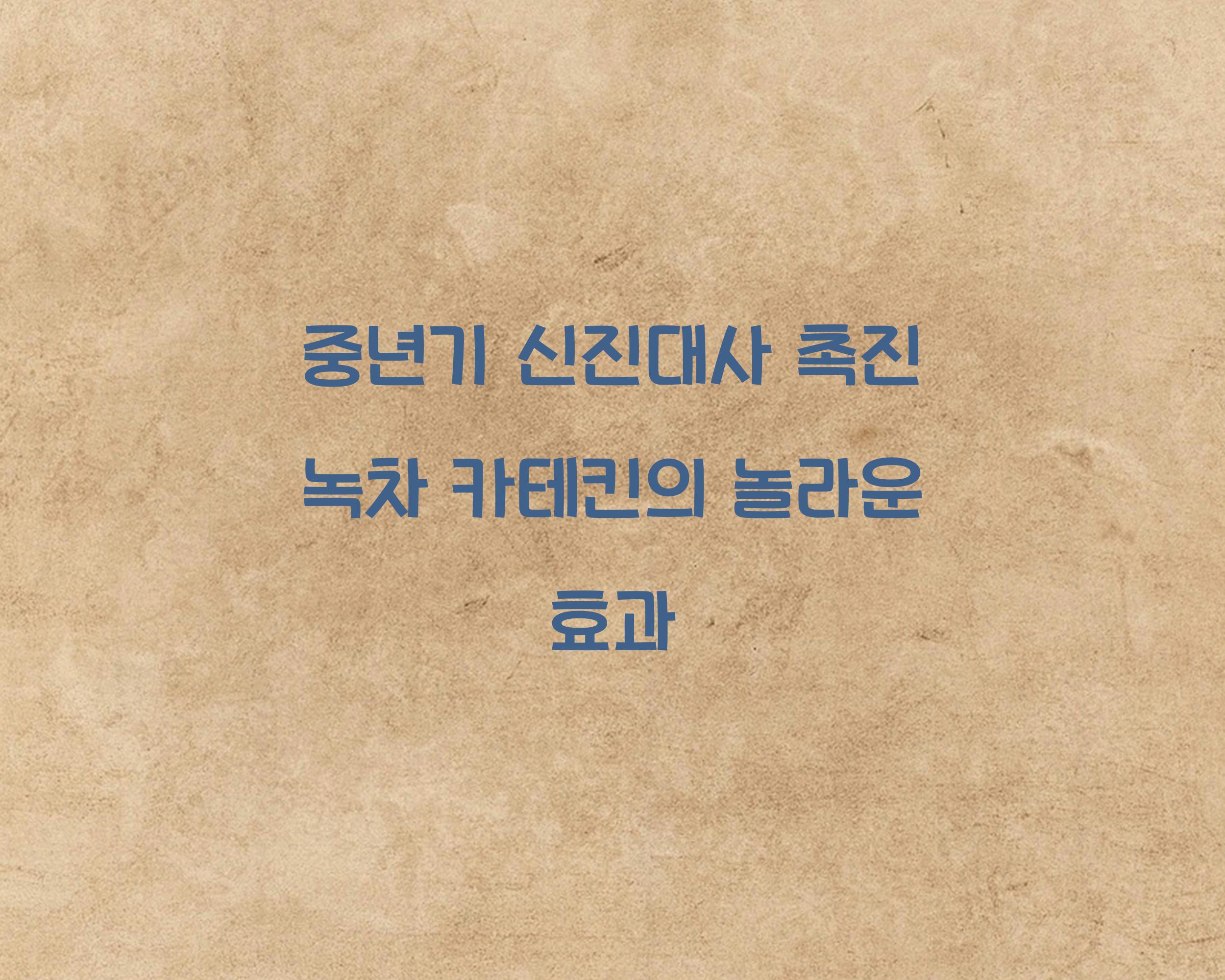 중년기 신진대사 촉진 녹차 카테킨