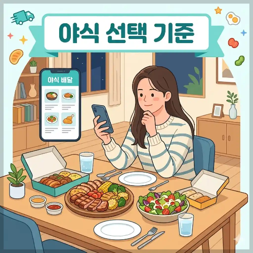 야식 배달 음식 선택 기준