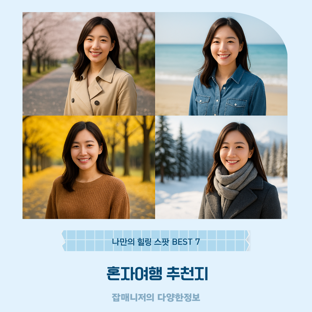 혼자여행 추천지, 나만의 힐링 스팟 BEST 7