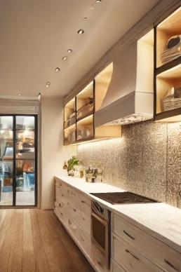 상부장이 있는 주방 모습