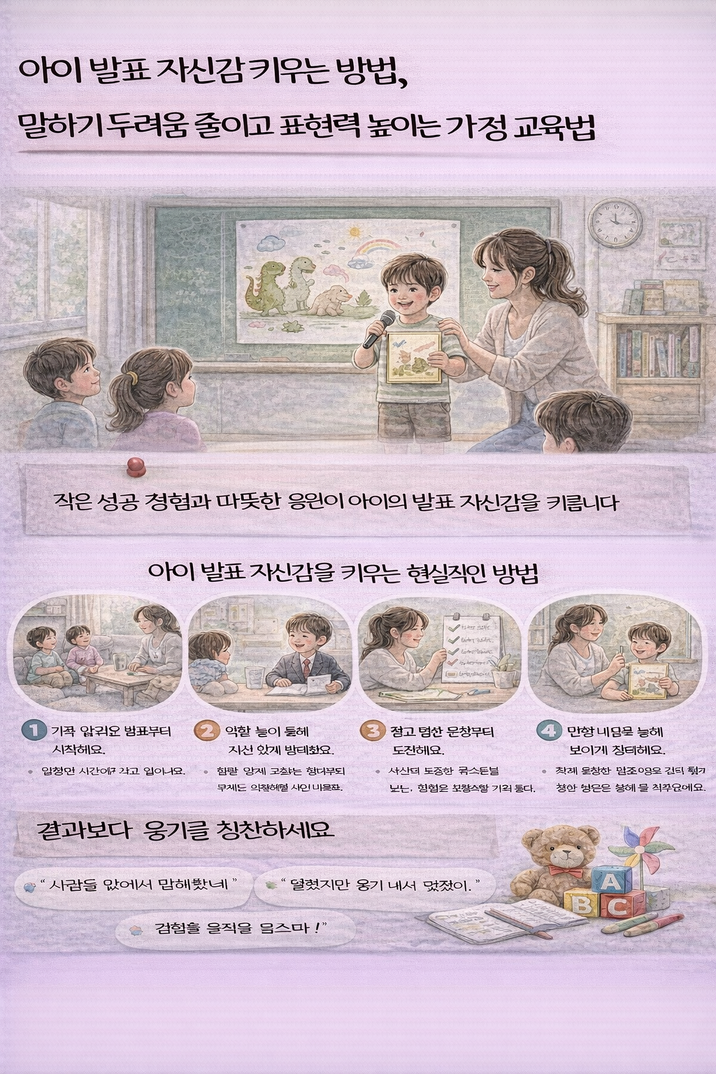 아이 발표 자신감 키우는 방법, 말하기 두려움 줄이고 표현력 높이는 가정교육법